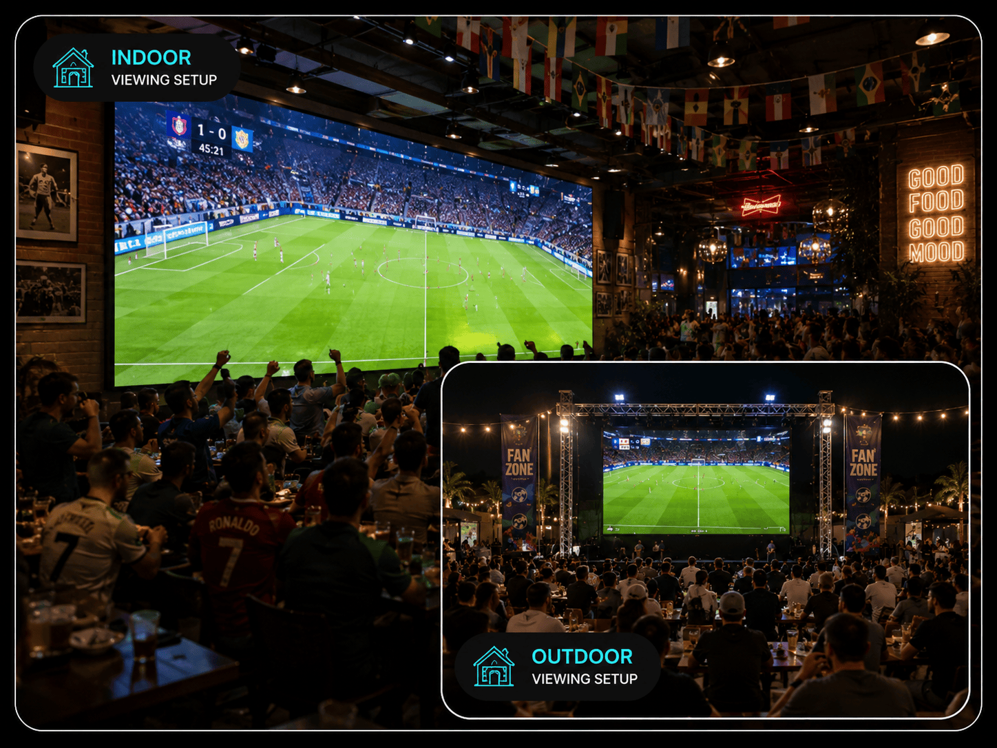led screen to watch world cup